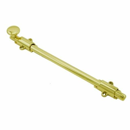 IVES COMMERCIAL Solid Brass 12in Deluxe Surface Bolt with Multiple Strikes Bright Brass Finish 253B312